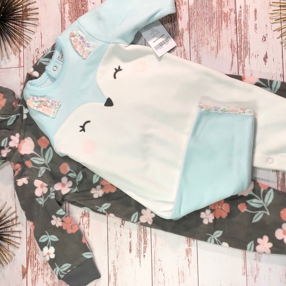 Carters Babygirl 2pack Fleece Footies NWT